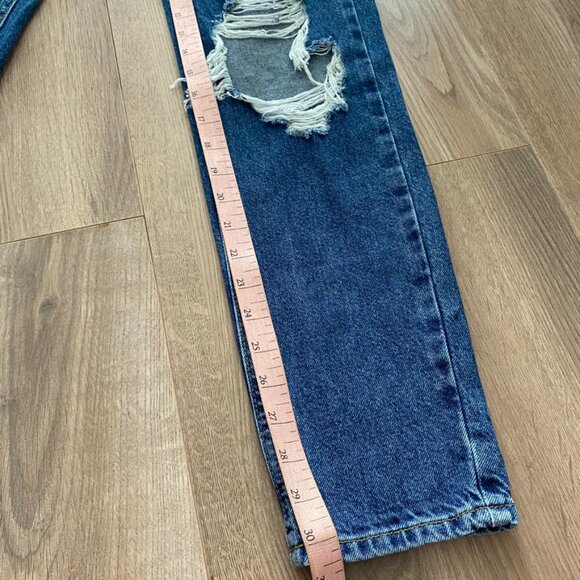 BDG (from Urban Outfitters) Mid-Blue "Mom High-Rise" Distressed Jeans - Picture 10 of 14